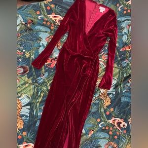 Unique Vintage Velvet wrap gown